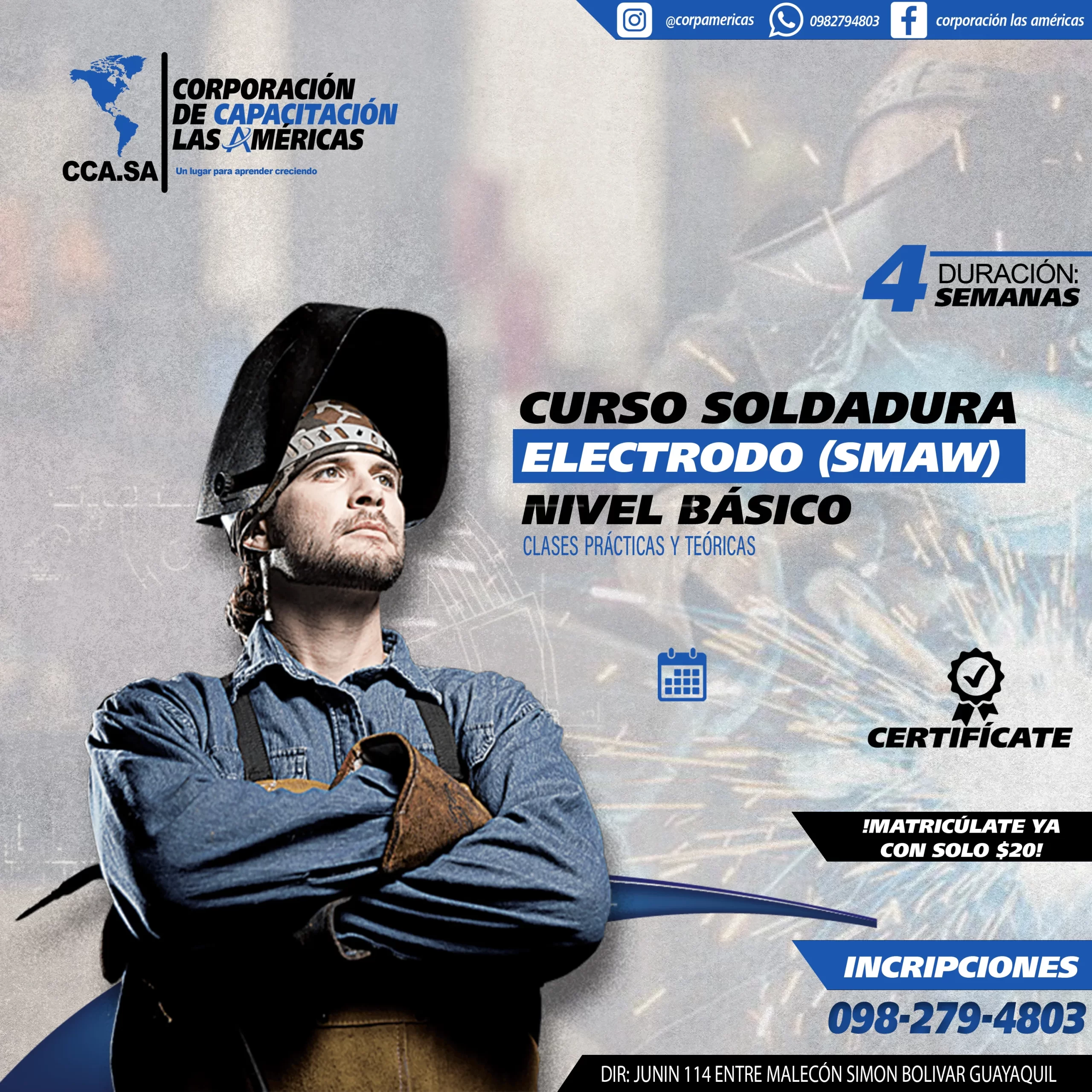 Curso de soldadura Corporacion de capacitacion las americas