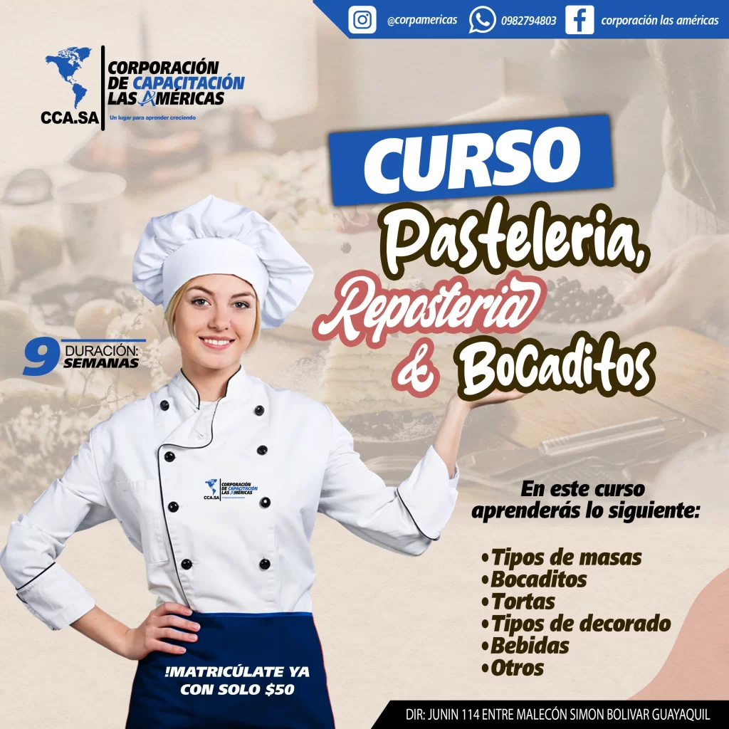 Corporacion de capacitacion las americas curso de reposteria pasteleria y bocaditos